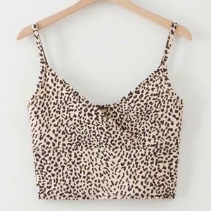 CHEETA PRINT CROPED TANK